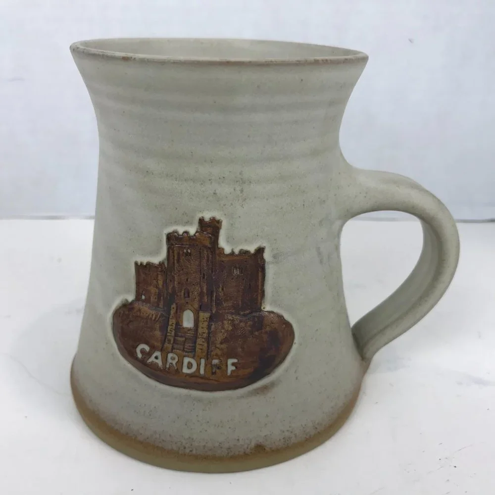 Art Pottery, Stoneware Mug, Cardiff Castle, Wales